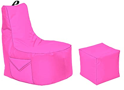 Momiralland Big Gamer Sitzsack mit Lehne Sitzkissen Beanbag BodenKissen Sessel In- & Outdoor geeignet Gaming mit PC Xbox & Playstation (Pink)