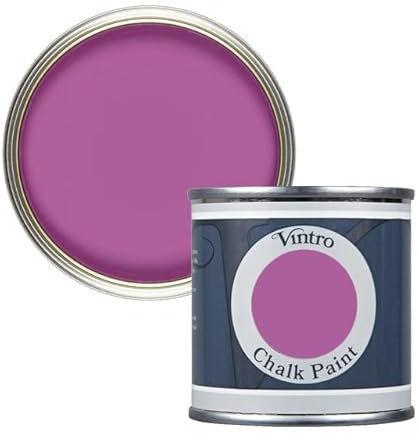 Vintro Paint | Pinky/Purple Chalk Paint | Furniture Paint | Shabby Chic | Ultra Matt Finish | 125ml (125ml, Orchid - Pinky/Purple)