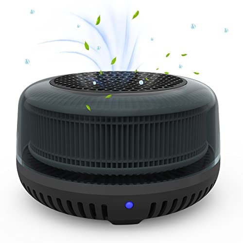 QUEENTY Small Air Purifier, Car Air Purifier Ionizer with True H13 HEPA Filter, USB Quiet Desktop Air Purifiers for Bedroom,Car, Small Room, Pets (Black)