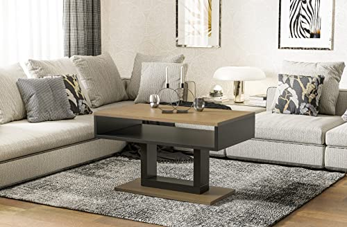 Endo-Moebel Couchtisch Tilo 100x60 cm 4-Fuß-Gestell Sofatisch Beistelltisch (Natur Eiche)