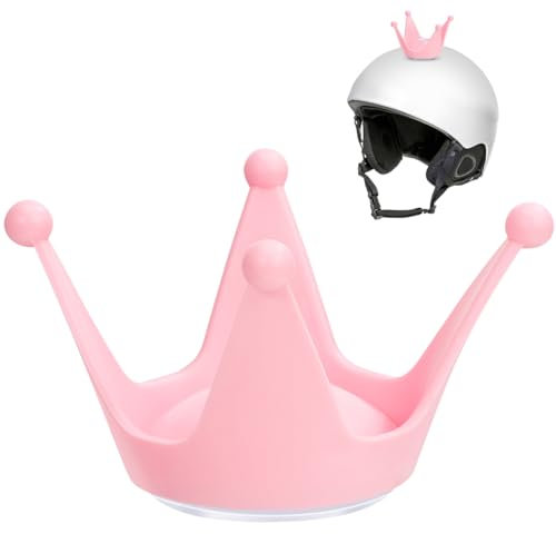 Veemoon Silicone Helmet Crown Suction Cup, DIY Helmet Decoration Hard Hat Decorative Accessories for Ski Motor Motorcycle Bike 3D Sucker Sticker (Pink)