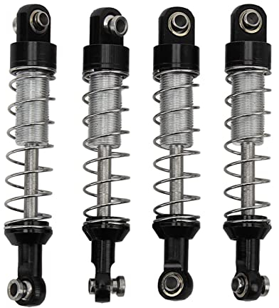 Dioche RC Stossdämpfer, 2 Paar Stoßdämpfer aus Aluminiumlegierung, 60 mm, RC-Auto-Modifikationsteile für WPL C14 C24 MN D90 99S-Modelle(Schwarz)