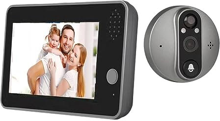 Tuya Smart 1080P WiFi Door Bell Peephole Camera Viewer Home Security Two-way Audio Night Vision 4.3' FHD Video Doorbell Camera(Alexa Doorbell)