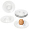MamboCat Tommy 6er Set Eierbecher mit Ablage I 6 Personen I Ø 13,2cm I Elegante runde Porzellan-Eierbecher für das Frühstücksei I weiße Flache Eierbecher für Brunch & Buffet I schickes Geschirr