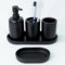 CeleBig® Badezimmer Set 5-teilig | Badezimmer Organizer | Bad Accessoires | Seifenspender Set aus Harz | Zahnputzbecher | Seifenhalter | Becher | Schale | Schwarz