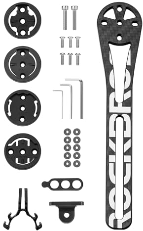 ROCKBROS Bicycle Computer Mount Handlebar Mount Carbon Fiber Handlebar Extension Mount Compatible with Garmin, Bryton, Wahoo, Giant computers, Action Cameras and Bike Lights