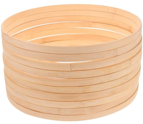 HOODANCOS 10Stücke Bambus Ringe für DIY Bastelprojekte Stabile Bastelrahmen für Kränze und Stickerei Umweltfreundliche Bastelaccessoires für Kreative Ideen