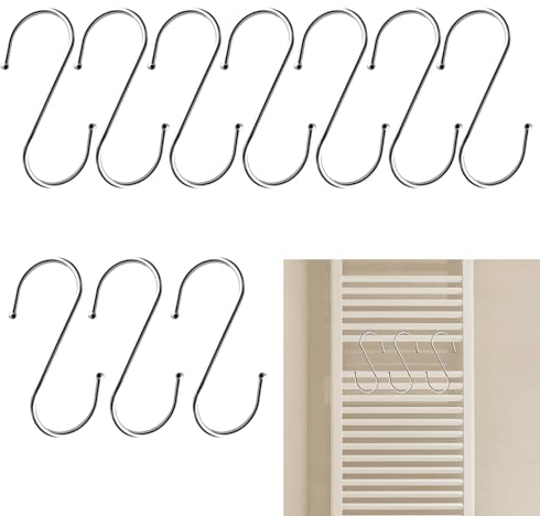 FZSECRIU 10 Pezzi Ganci per Termoarredo Bagno,Ganci per Radiatori da Bagno in Metallo, Appendi Accappatoio Bagno, Salvaspazio, Gancio Termoarredo Bagno Robusti per Accappatoio, Vestiti e Asciugamani