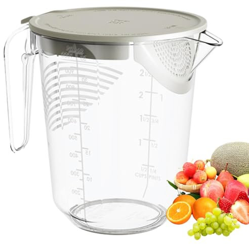 Jarra medidora – Jarra de cocción con báscula de mango | Vaso medidor multiusos de cocina resistente a altas temperaturas, herramienta de medición multiusos para harina, azúcar, cocina