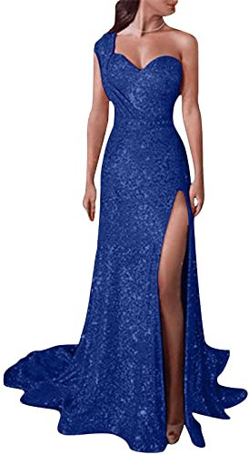 YAOJIWANG Robe Longue Au Sol Pour Femmes, Col En V, Bretelles À Paillettes, Slim, Taille Haute, Sangle Arrière, Fermeture Éclair, Fente Latérale, D'Été Sexy, De Soirée Noir Bleu Foncé Rose