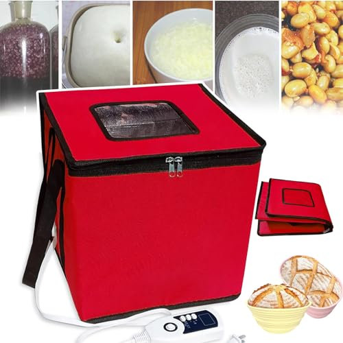 SNBGRYE Cámara De Fermentación De Pan, Caja Doméstica Pequeña, Temperatura: RT-60°C, Tiempo: 10 Minutos-96 Horas, Reutilizable, Para Hacer Pan, Rojo-M