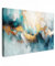 MuchoWow© Leinwandbilder 60x40 cm Wall Art Decoration Bilder für die Wand Schlafzimmer Deko Canvas Painting Wanddekoration Wohnzimmer Abstrakt - Kunst - Gold - Blau