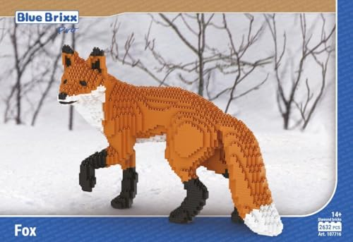 BlueBrixx Pro 107716 – Fuchs (Diamond Blocks) aus Klemmbausteinen mit 2632 Bauelementen