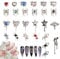 Symphonyw Halloween Nail Charms, 26 Pcs Mixed (Stars, Hearts, Spiders) Metal Alloy Nail Jewelry, Multi-Colored A