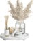 Luxspire Bandeja Decorativa Redonda, Bandeja de Baño, Bandeja de Madera para Decoración, Elevador de Madera para Decoración de Baños, Decoración de Mostradores de Cocina, 10/25cm, Blanco Retro
