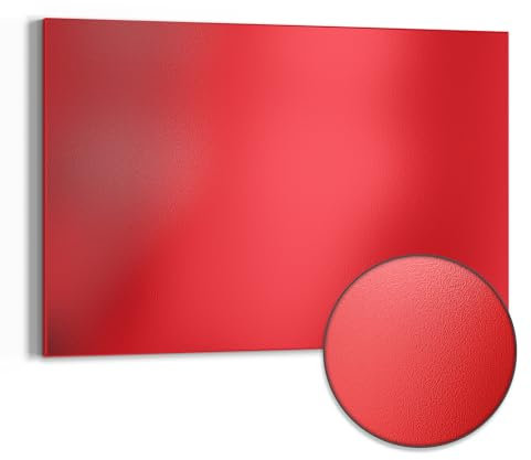 DEQORI Metall Magnettafel | 60x40 cm cm groß | Unifarben - Rot | Whiteboard für alle Magnete | Magnetboard Wand-Tafel für Küche & Büro | Design Magnetwand Pinnwand magnetisch