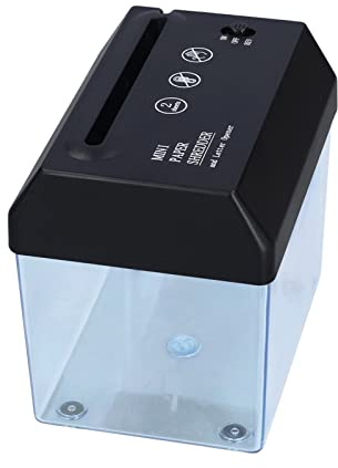 Mini Aktenvernichter, 2 Blatt A6 Metallmesser | Zerkleinert Dokumente leise, 4 AA Batterien oder USB, für Schule Büro Zuhause, Datenschutz unterwegs