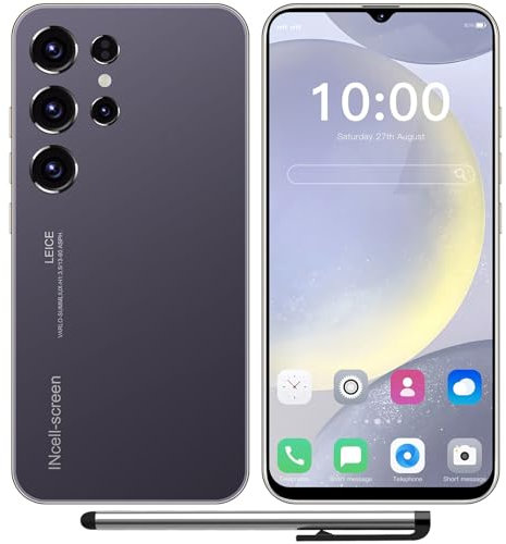 MTGud M24Ultra 4G téléphones Portables débloqués, Écran 6.3 Smartphones Pas Cher Android 12, 3Go+32Go/SD-256Go, Batterie 4500mAh,16MP+13MP/Double SIM/Face ID/GPS/WiFi (Purple)