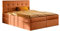 Kaiser Möbel - Bett 140x200 cm - Boxspringbett mit Matratze und Bettkasten - Polsterbett für Schlafzimmer, Jugendzimmer - Doppelbett mit hohem Kopfteil, Bonellmatratze - Ludano - Orange