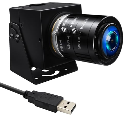 MMlove Webcam USB da 5 MP con zoom manuale con obiettivo da 3,6-10 mm, fotocamera ad alta velocità 1944P a 50 fps, zoom ottico 3X, plug and play, per Windows/Mac/Linux/Android, conferenze/streaming