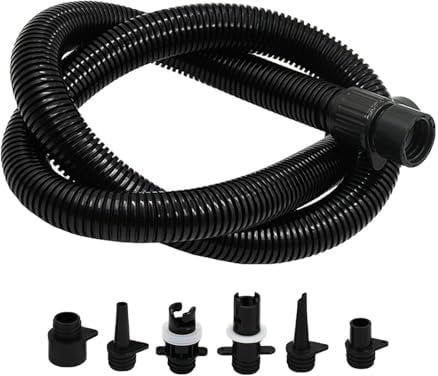 Furtryvl Pumpenverlängerungsrohr, Aufblasbare Pumpe Luftschlauch Kit, PVC Tragbares Aufblasrohr, Paddle Board Adapter Set Elektrisch 6 Düsengrößen Für Schwimmer, Aufblasbares Zelt, Wassersportpool