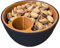Fokayo Tazón para frutos secos y semillas impreso en 3D, tazón doble para pistachos con cáscara, tazones para frutos secos, organizador 2 en 1 para semillas de girasol y dulces (Black)