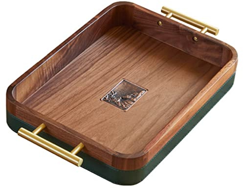 CHFYIJYHM Serving Trays Decorative Tray Rectangular Trays for Coffee Table Home Breakfast Tray Bread Cake Tray Coffee Cup Tray(38 * 23 * 5cm)