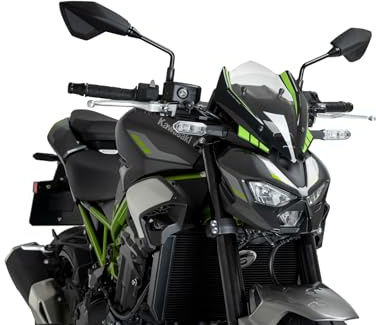 Puig 22439S New Generation Sport, sport windscreen made of high-impact acrylic with aggressive design, metal supports, TÜV approved and quick mounting, Graphics