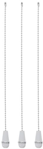HOMOCONO Catene di Tiraggio per Lampadario a Soffitto 3pezzi con Pomello in Legno e Metallo, Estensione per Ventilatore da Soffitto, Accessorio Vintage ed Elegante per Illuminazione