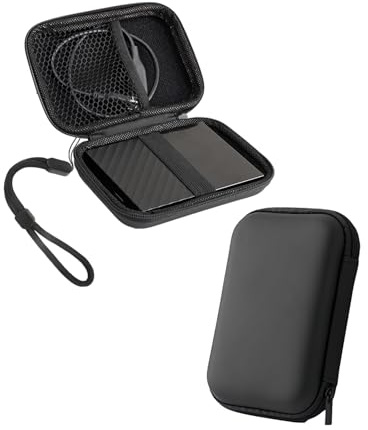 Hard Drive Case for WD 5TB My Passport Portable External Storage Carrying Bag,Powfix Shockproof EVA Protective Cover for 2.5 Inch Hard Drives, Black