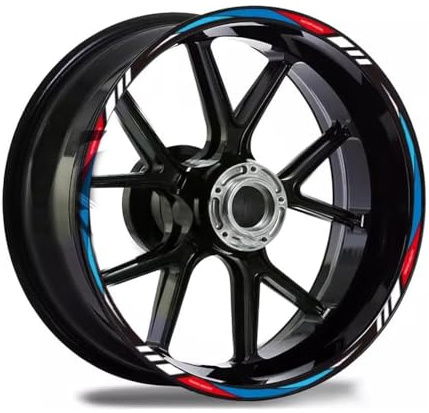 FENIQG Adesivi Cerchi Moto per Yamaha Tracer 900 GT 2018-2024, Strisce Bordo Ruota, Ruota Adesivi Cerchi Moto Sport, Strisce Adesive per Scooter,Blue
