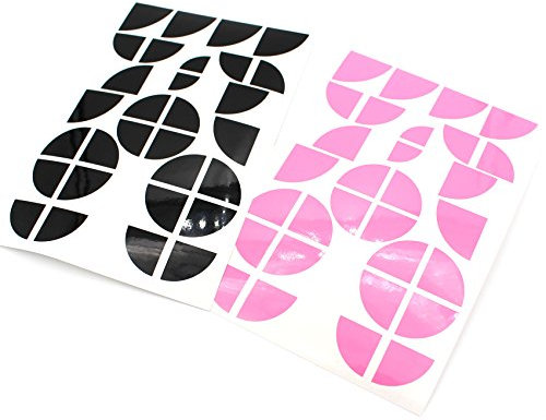 Finest-Folia Emblem Ecken Folie kompatibel mit BMW selbstklebend wasserfest Aufkleber Glanz Auto Zubehör (K004 Schwarz Rosa)