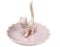 ROSA&ROSE Katzen-Ringhalter, Spazierengehen, Kätzchen, Schmucktablett, Ringschale, Schmucktablett, Keramik-Schmuckaufbewahrung, Heimdekoration, Geschenke (Perlrosa)