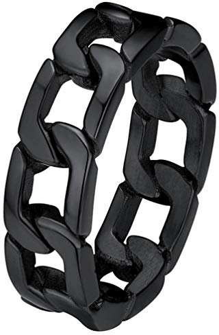 PROSTEEL Anillos para Ansiedad con Cadenas Cubanas, 6mm Ancho Tamaños Variados, Acero Inoxidable/Dorado/Negro, Regalos para Hombres Mujeres