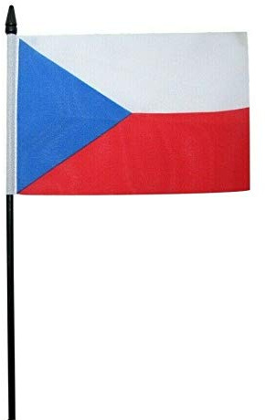 Bandera pequeña de República Checa agitando a mano, 15 x 10 cm FlagSuperstore©