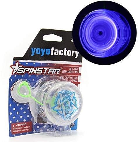 YoYo Factory Spinstar LED JoJo Leuchtend - Mit Leerlauf & Kugellager - Leuchtendes Yoyo für Kinder & Anfänger – Fidget Toy für JoJo Tricks & Spielspaß - Blau
