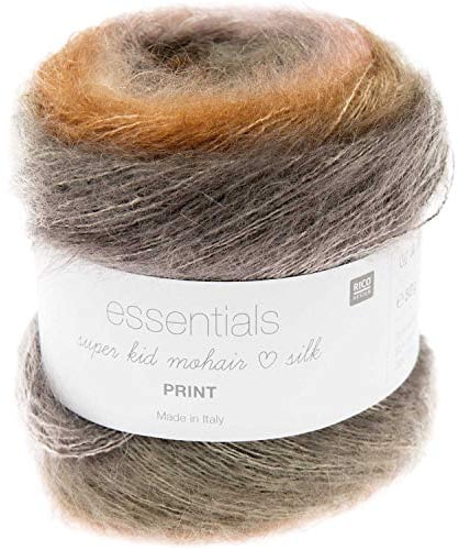 Super Kid Mohair Loves Silk Print, Rico 009 Terra