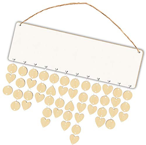 Panneau de Rappel D'anniversaire en Bois Bricolage Dates Vierges Signe de Rappel Corde de Suspendus Événements Anniversaire Célébration Calendrier Plaque Murale avec