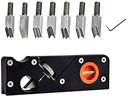 TWTW Holzbearbeitungskanten-Eckhobel, langlebig, 45 Grad Schrägkante, verstellbare Fasenhobel, Trimmhobel, Holz für Holzbearbeitung (Rot+7pc Klinge) Black