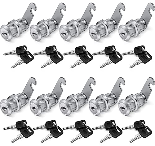 【Upgrade】Schrank-Nockenschloss-Set, 10 Stück, gleichschließend, 30 mm Hebelschlösser, sichern Sie Ihren Aktenschrank und Schublade, Werkzeugkasten, Schublade und mehr. 【Finish Zinklegierung】 (10)