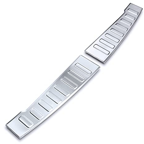 teileplus24 AL178 Ladekantenschutz Aluminium kompatibel mit Dacia Sandero 3 / Stepway 3 2021-, Farbe:Silber