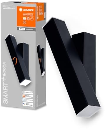 LEDVANCE SMART+ WIFI ORBIS WALL CROSS – Wandleuchte, dimmbar mit WIFI-Technologie per App, 12W, 3000-6500K warmweiß bis kaltweiß, 600 Lumen, up and down Licht, 30x 10cm, schwarz
