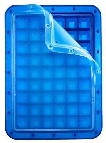Lurch 240750 Ice Former Arctic Würfel 2cm Eiswürfelform für 54 Eiswürfel mit transparentem Deckel blau