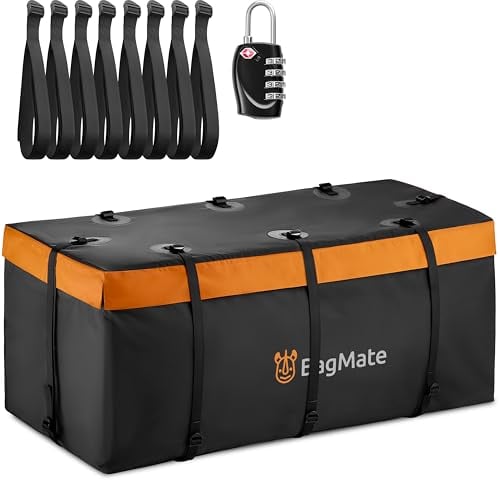 BagMate Coffre d'Attelage pour Voiture 566 L, Porte-Bagages Arrière pour Auto en PVC Imperméable avec Serrure et Sangles Robustes, Facile à Monter.