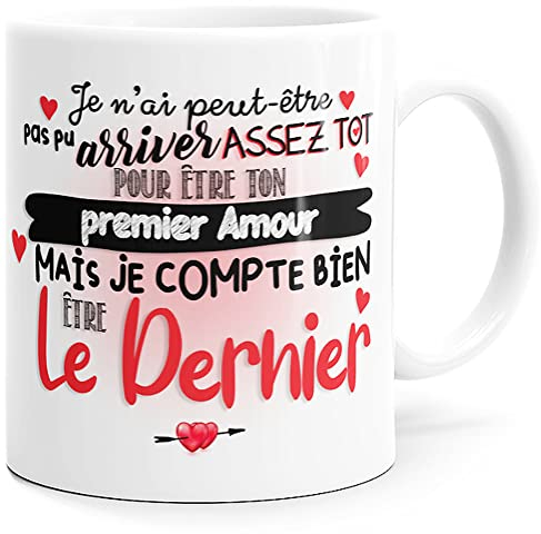 Mug Amour Dernier Tasse Message Humour drôle Idée Cadeau Original pour Ami Couple Amoureux Collègue Mari Femme Homme Fiancé Copain Copine Anniversaire pour St Valentin Noël. Céramique 325ml