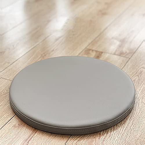SUARIA Rund Leder Sitzkissen Trösten Atmungsaktiv Memory-Schaum Stuhlkissen Büro Tatami Meditationskissen Sitzpolster Für Bürostuhl Klubsessel-Hellgrau 40cm(16inch)