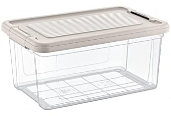 DTD QUALITY MATTERS 9L Storage Box with Lids, Heavy Duty Strong & BPA Free Stackable plastic Storage Boxes, Multipurpose Clear Storage Box, Storage Tubs For Home, Office, Kitchen, Made in UK (Clear)