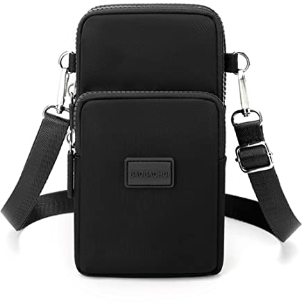 Dankforyou Damen Handytasche zum umhängen Schultertasche Umhängetasche Geldbörse für Alltag Büro Ausflug Einkauf, Schwarz, 19 x 10 x 6 cm