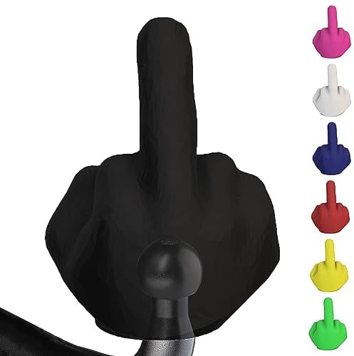R-Satz Shop Kugelschutzkappe für Anhängerkupplungen - Hand - Mittelfinger - Abdeckkappe für Kupplungen - AHK Kappe Lustig Abdeckung (Schwarz)