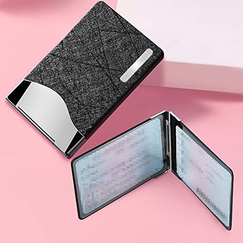 Porte Papier Voiture 2 Volets Pochette Carte Grise Ultra-mince en Acier Inoxydable Housse Range Carte Grise Pailletée pour Permis de Conduire, Carte D'identité, Assurance, Cartes, pour Homme Femme